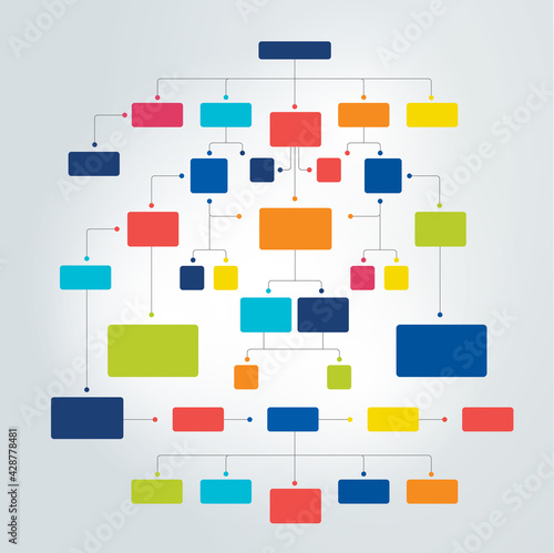 Infographics flowchart. Colored shadows scheme.