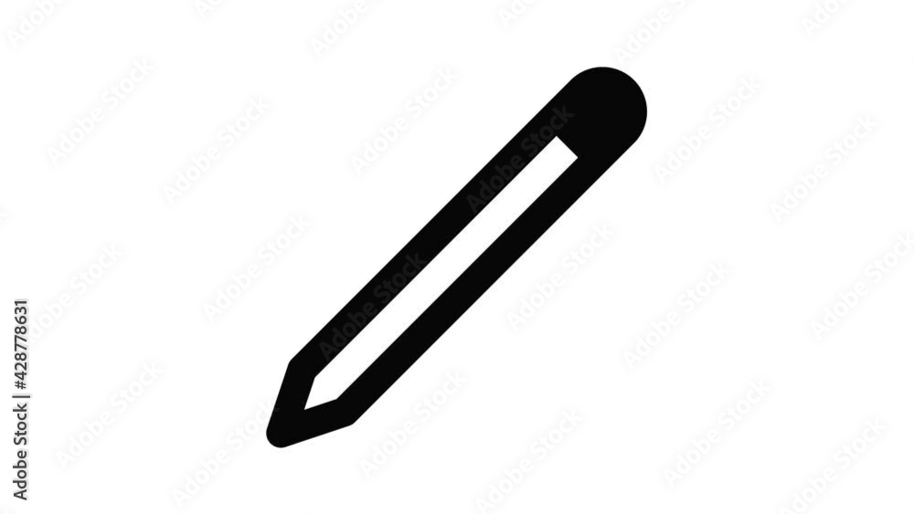Office pen icon animation outline best object on white background Office pen icon animation outline best object on white background