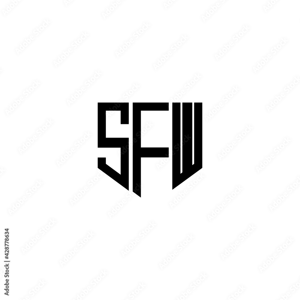 SFW letter logo design with white background in illustrator, cube logo