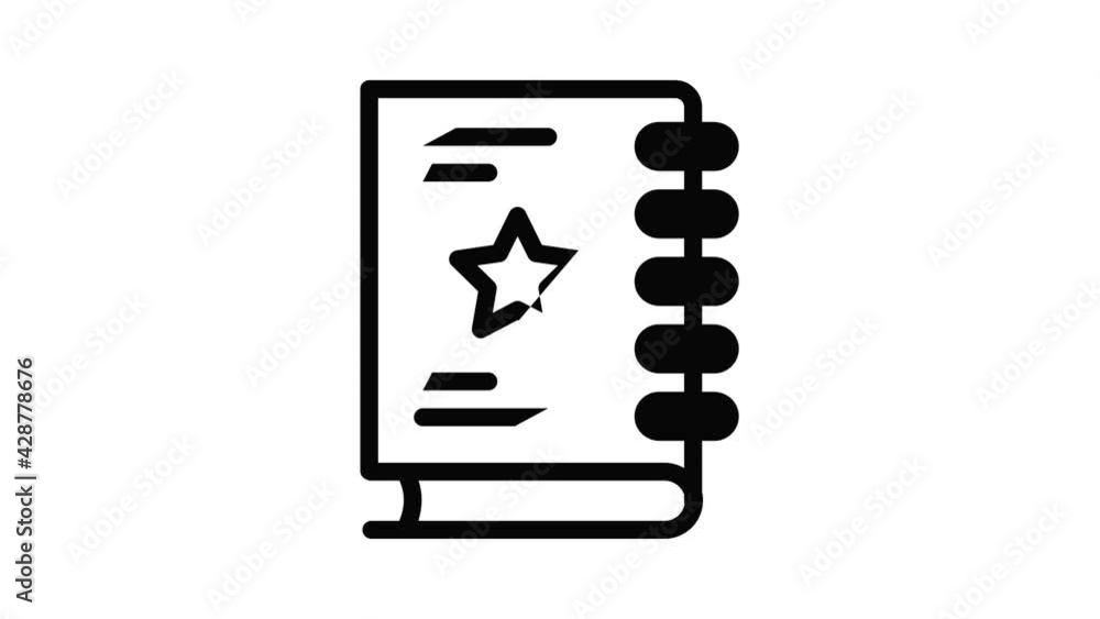 Sketch book icon animation outline best object on white background Sketch book icon animation outline best object on white background