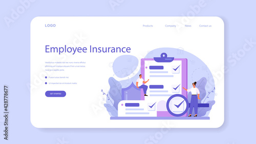 Employee benefits package web banner or landing page. Compensation