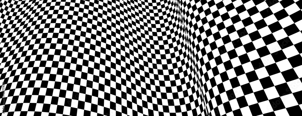 Checker pattern mesh in 3d dimensional perspective vector abstract background, formula 1 race flag texture, black and white checkered illustration. Checker pattern mesh in 3d dimensional perspective vector abstract background, formula 1 race flag texture, black and white checkered illustration.