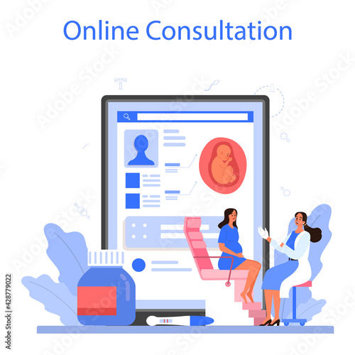 Gynecologist online service or platform. Women health examination