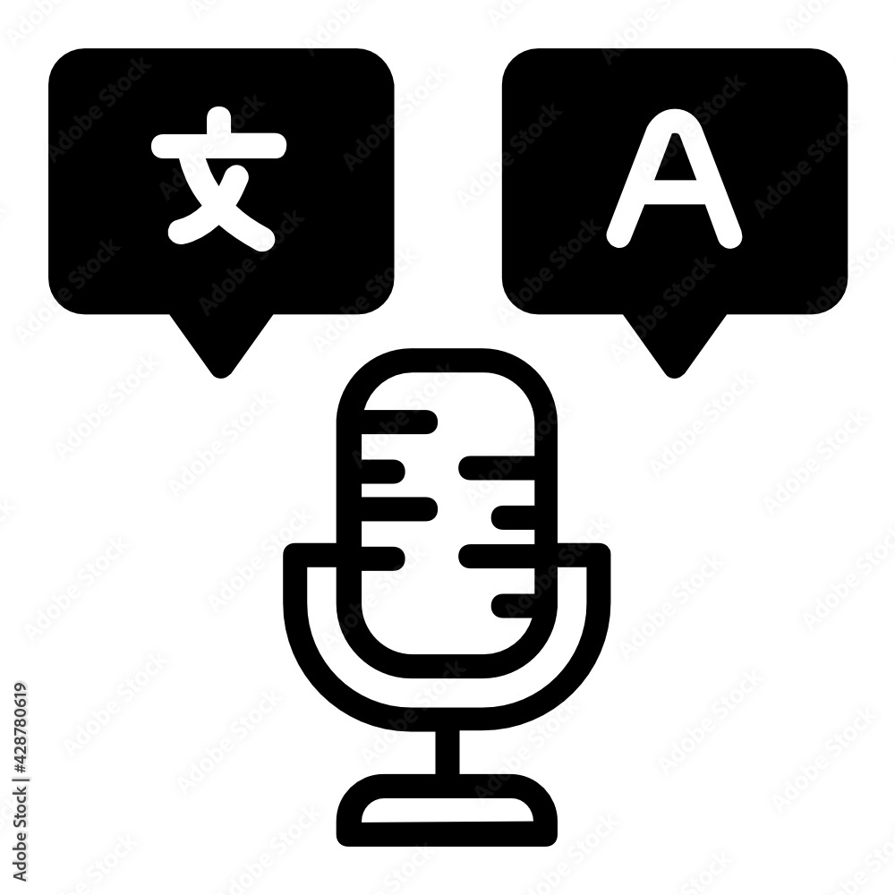 Audio Translation Service Concept Vector line Icon Design, Language Translation symbol on white background, Dub localization stock illustration Audio Translation Service Concept Vector line Icon Design, Language Translation symbol on white background, Dub localization stock illustration