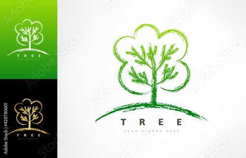 Tree logo vector. Plant Logo design vector nature illustration.