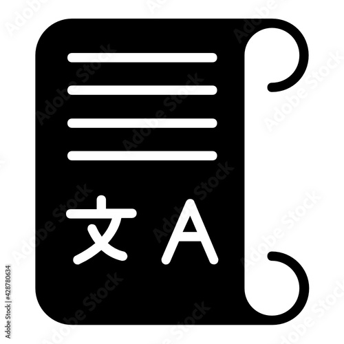 Document Translator Concept, notary public Vector line Icon Design, Language Translation symbol on white background, Dub localization stock illustration