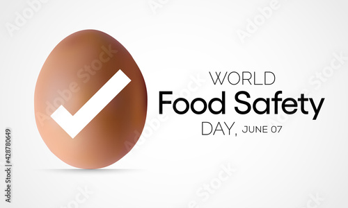 World Food Safety Day (WFSD) celebrated on 7 June every year, aims to draw attention and inspire action to help prevent, detect and manage foodborne risks. Vector illustration.