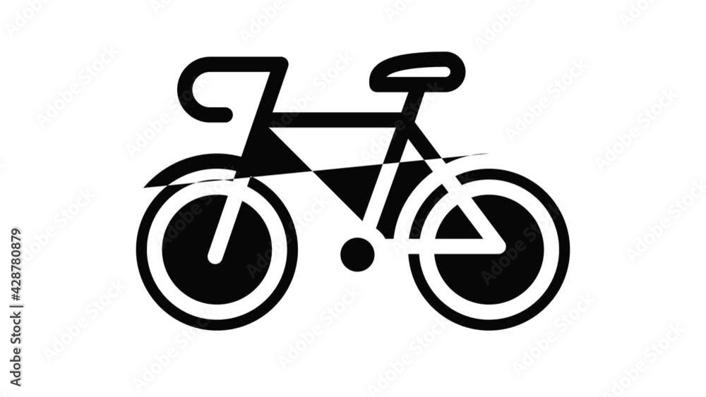 Bicycle icon animation outline best object on white background Bicycle icon animation outline best object on white background