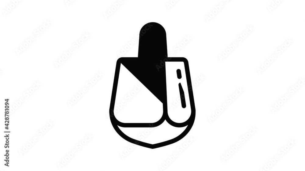 Dreidel icon animation outline best object on white background Dreidel icon animation outline best object on white background