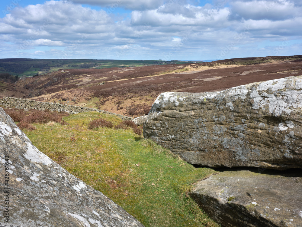 Views from and at rocky outcrop above Fosse Gill