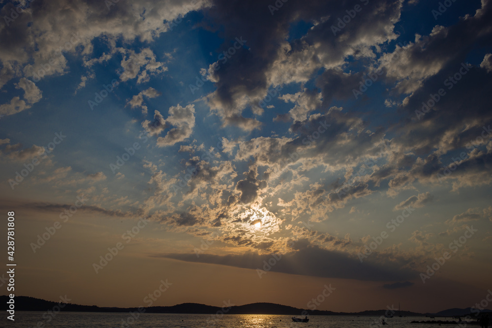 vanilla sky of the late summer day in croatia 