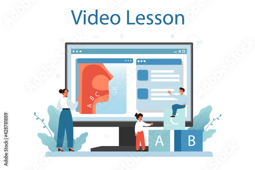 Speech therapist online service or platform. Didactic correction
