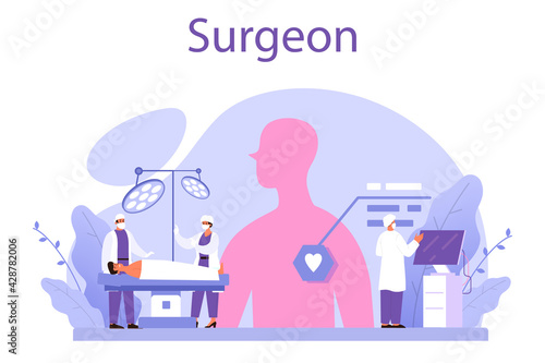 Surgeon concept. Doctor performing medical operations. Professional medical