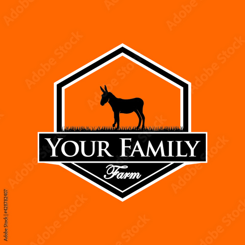 vector logo donkey for the livestock business