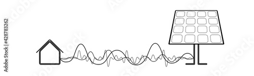 vector illustration of home solar energy power vibes	