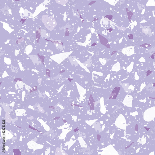 Terrazzo seamless pattern. Gentle classic flooring