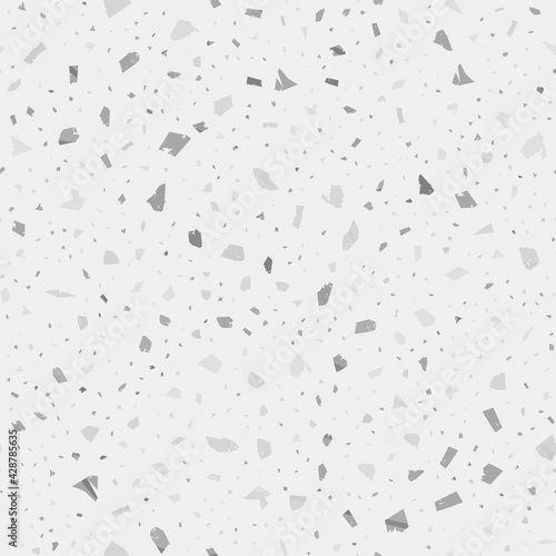 Terrazzo seamless pattern. Black and white classic