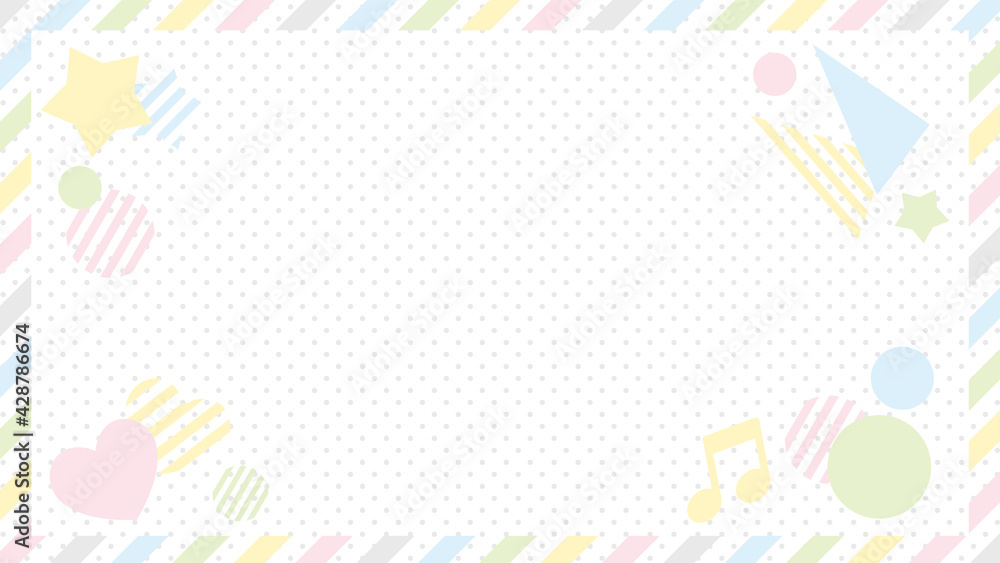 シンプルで可愛い背景素材 ポップ キュート ドット フレーム コピースペース テンプレート Vektornyj Obekt Stock Adobe Stock