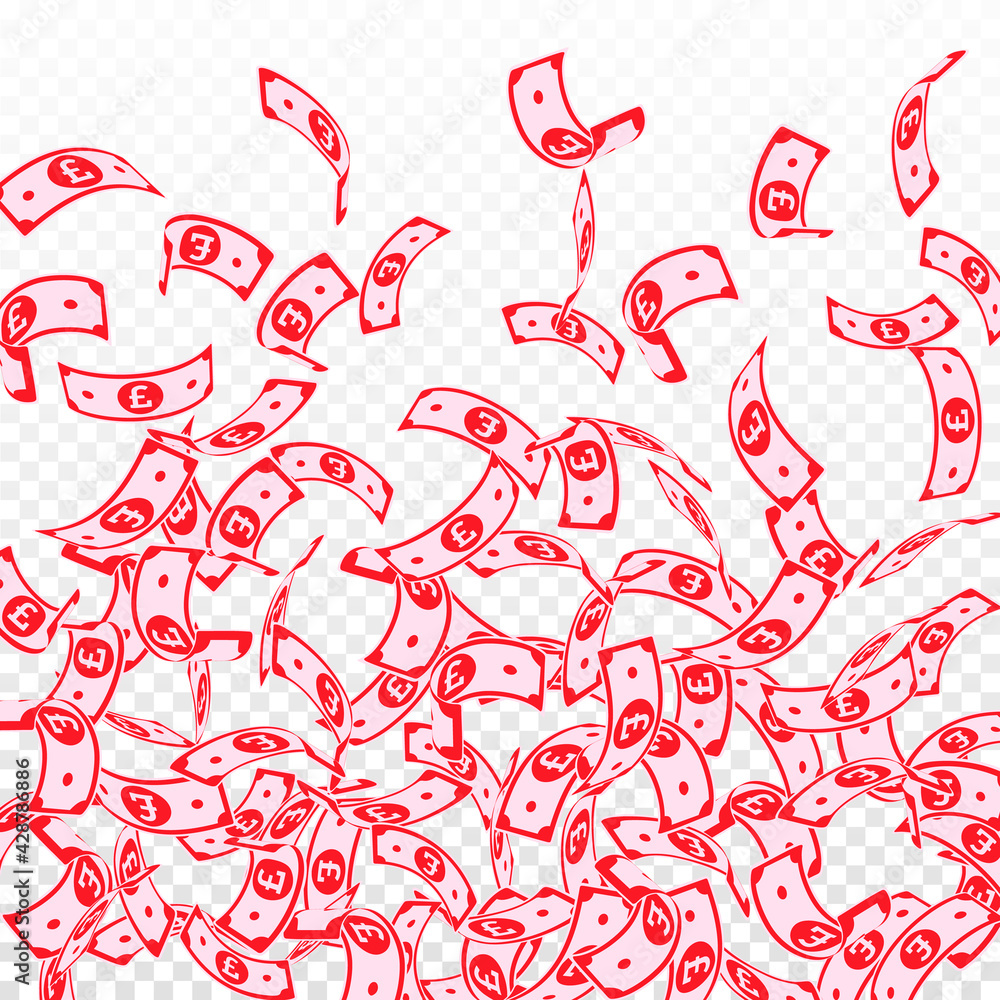 British pound notes falling. Floating GBP bills on British pound notes falling. Floating GBP bills on