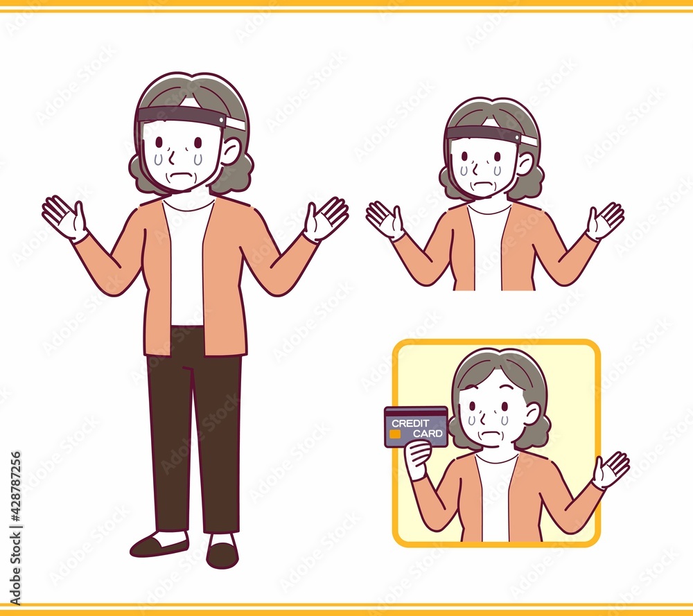 Elderly woman with gray hair