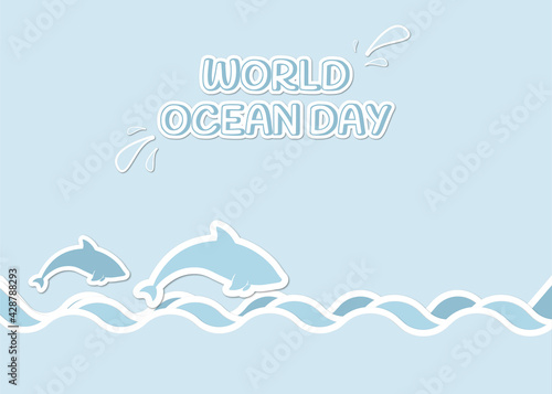 World ocean day background illustration, poster, design . High quality illustration 