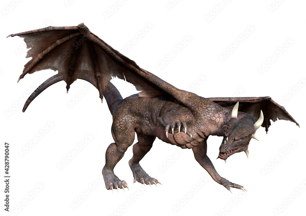 3D Rendering Fairy Tale Dragon on White 3D Rendering Fairy Tale Dragon on White