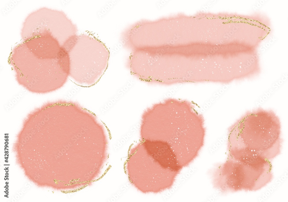 水彩タッチセット　金箔ライン入り