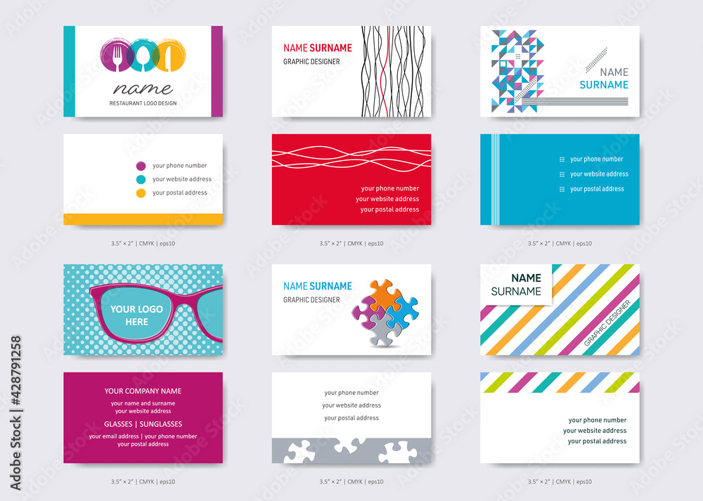 Vector business card design templates big set