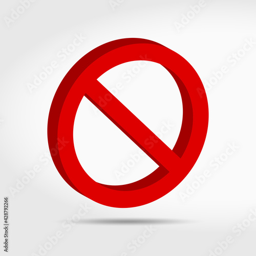No sign 3D. Prohibition sign. Forbidden round sign. Vector illustration Free Download No sign 3D. Prohibition sign. Forbidden round sign. Vector illustration - GFXLoad