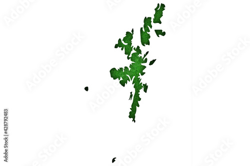 Karte von Shetland Inseln auf grünem Filz