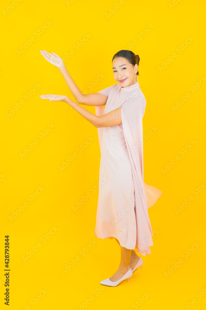 Portrait beautiful young asian woman smile with many action Portrait beautiful young asian woman smile with many action