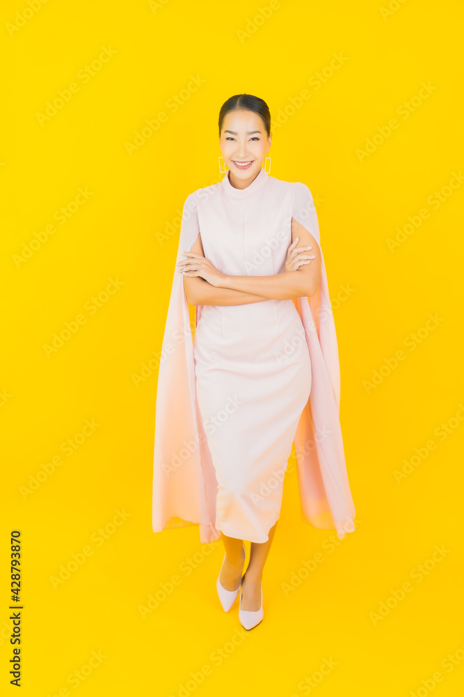 Portrait beautiful young asian woman smile with many action Portrait beautiful young asian woman smile with many action
