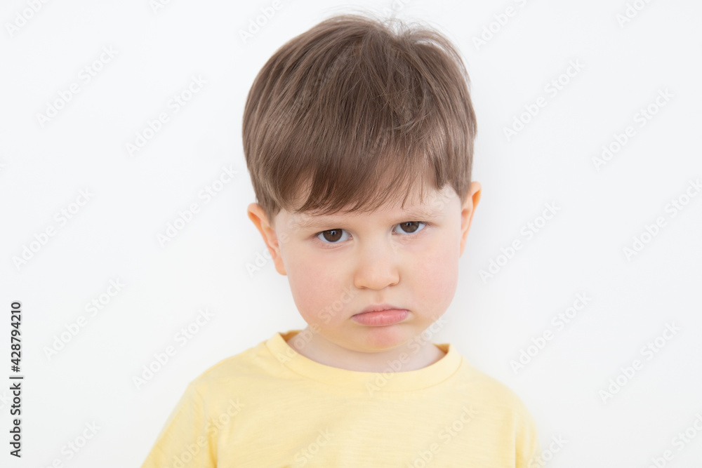 Portrait of a sad little boy Portrait of a sad little boy