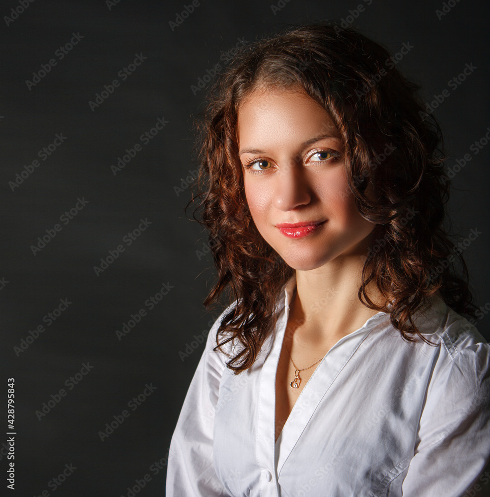 portrait of a young girl in the studio portrait of a young girl in the studio