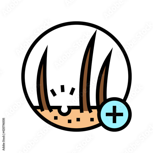 hair loss clinic color icon vector. hair loss clinic sign. isolated symbol illustration