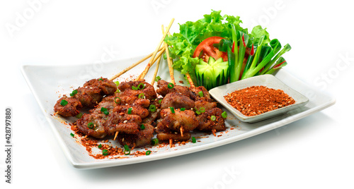 Spicy Mala Pork Intestine skewers Chinese Spice style