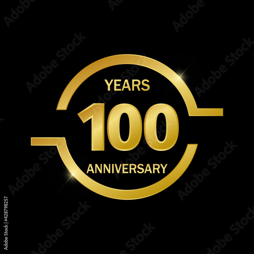 100 years anniversary celebration with elegant golden color and ring for anniversary celebration