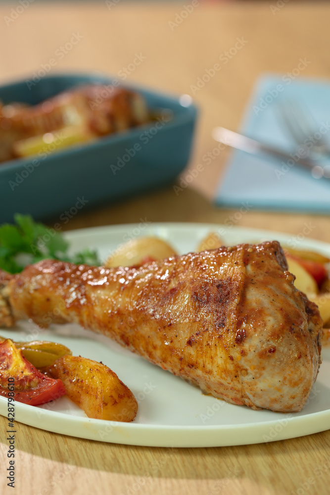 Roasted chicken drumsticks with vegetables Roasted chicken drumsticks with vegetables