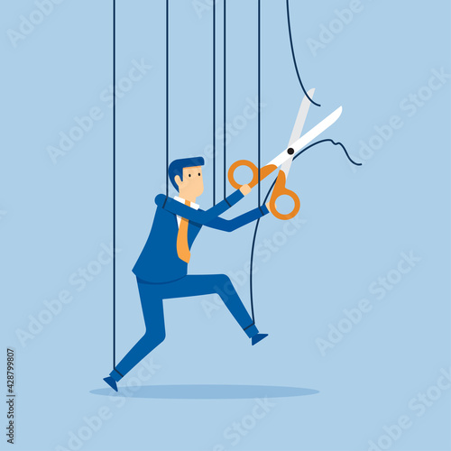 Puppet cut rope that was bound to be free