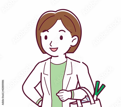 Young woman in a lab coat