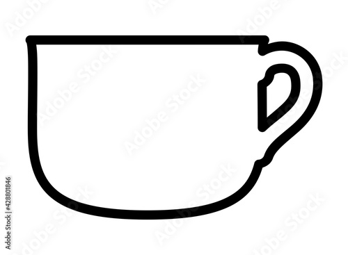 Coffee or tea cup line icon. Outline vector illustration isolated on white background.