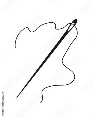 needle and thread icon. vector illustration