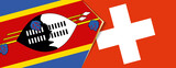 Swaziland and Switzerland flags, two vector flags.