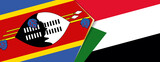 Swaziland and Sudan flags, two vector flags.