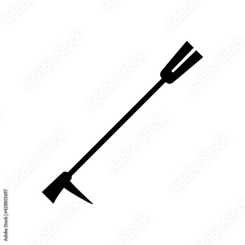 Firefighter Halligan Bar silhouette icon. Clipart image isolated on white background photo