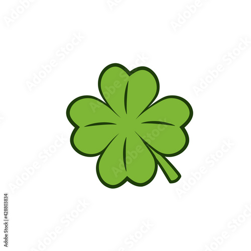 4 leaf clover icon. Clipart image isolated on white background