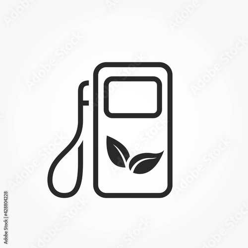 biofuel line icon. eco auto gas station. eco friendly industry, environment and alternative energy symbol