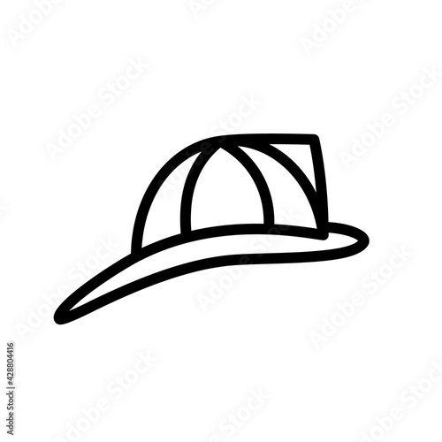 Firefighter hat line icon. Clipart image isolated on white background