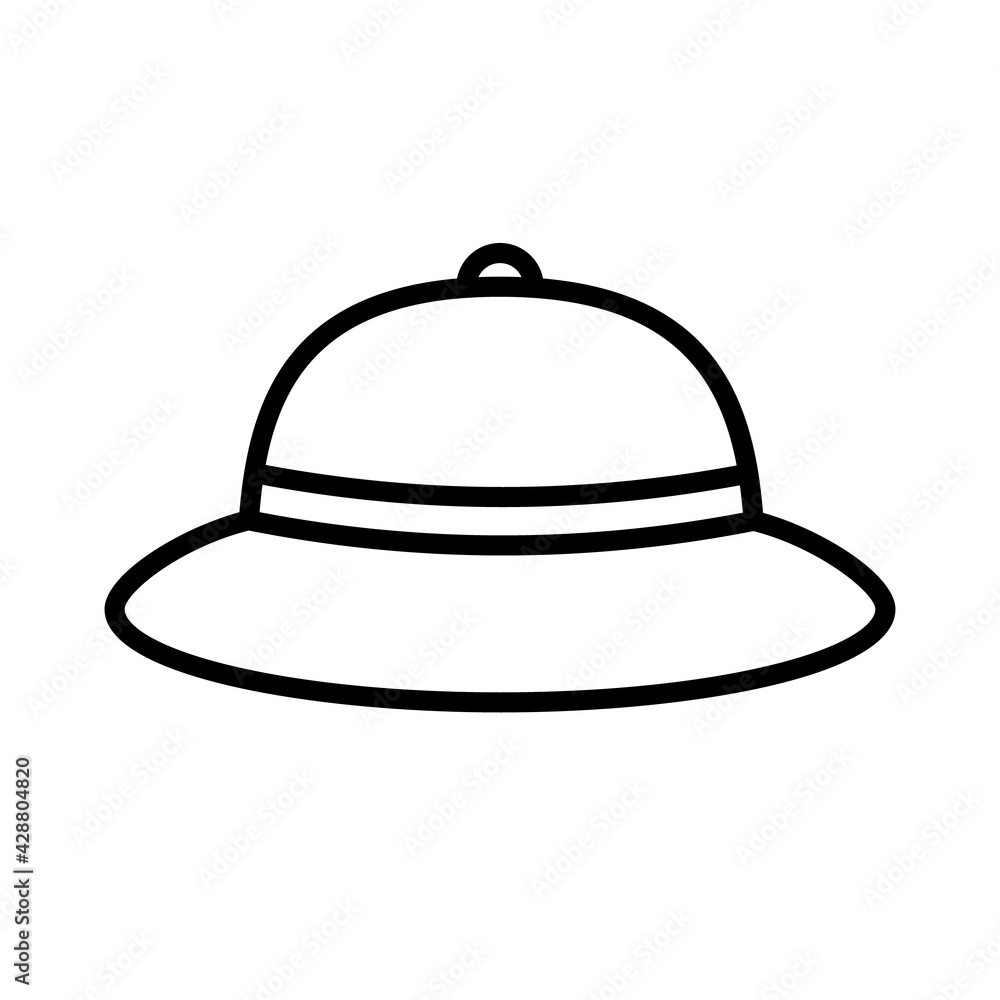 Zoo Keeper Hat line icon. Clipart image isolated on white background Zoo Keeper Hat line icon. Clipart image isolated on white background
