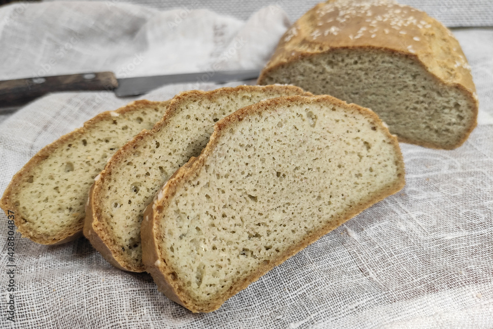Healthy hommade gluten-free bread for an organic diet